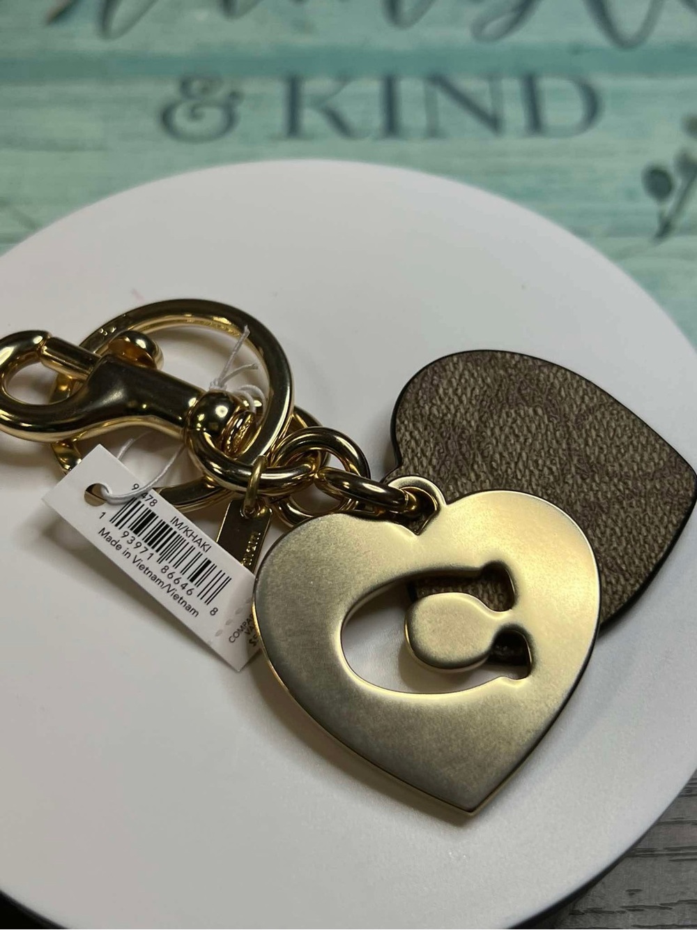Authentic designer Coach bag charm/keychain new in original packaging